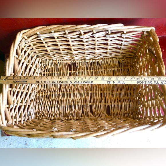 9669 VTG Heavy Woven Towel quilt throw Storage Basket Pet Bed Tan Rectangle - Picture 3 of 14